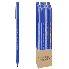 Pentel 飛龍文具 彩色筆 S360-T103 藍色 12支, 1個, 1組