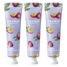 FRUDIA 台灣公司貨 文青果社 輕盈保濕護手霜 百香果, 30g, 3條