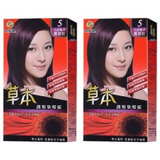 依必朗 草本護髮染髮霜 白髮專用, 5 葡萄紅, 2盒