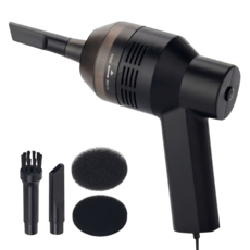 無品牌 3.5W 手持 有線 吸塵器 扁嘴管 刷毛管 替換濾網 USB線 黑色