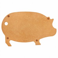 GOLD LIFE 高密度木纖維砧板 動物造型, 大胖豬 卡其色, 1個