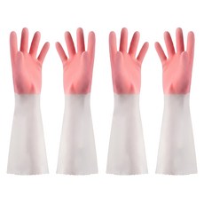 加絨洗碗手套 2雙, 40 x 18cm, 粉色, 1組