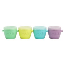 melii 食品分裝盒 118ml, 綠 + 藍 + 黃 + 紫色, 4個