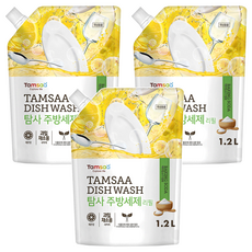 TAMSAA 小蘇打蔬果碗盤清潔液 補充包, 1.2L, 3包