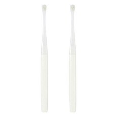 MUJI 無印良品 可替換刷頭的牙刷 局部清潔 一般刷毛 白色, 2支, 1入