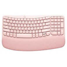 羅技 Wave Keys 人體工學 Wireless 鍵盤 玫瑰粉 含數字鍵盤 藍牙 支援多重配對 支援 Mac OS YR0096