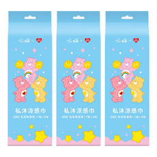 icon 愛康 私沐涼感巾 Care Bears 聯名款 7張, 3包, 1個裝, 5.2g