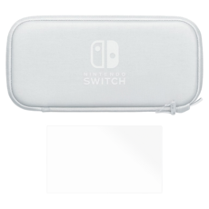 Nintendo 任天堂 SWITCH LITE 便攜包 附螢幕保護貼, LHA-HDH-A-PSS-TWN/W, 灰白色, 1個