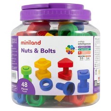 西班牙Miniland 小手大腦螺絲24入 48件組, 1組