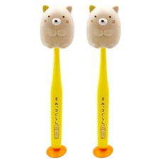 Skater U-company 牙刷 附吸盤, 角落生物 小貓, 2支, 1入