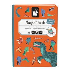 Janod 磁鐵遊戲書 造型圖像卡 10張 + 磁貼 40片, 1個, 恐龍世界