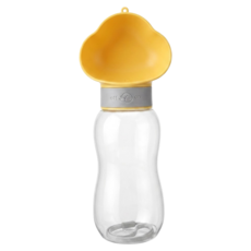 BEST 寵物外出水壺 雲朵款 600ml, 黃色, 1個