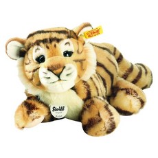Steiff 德國金耳釦泰迪熊 Radjah Tiger Baby 黃標玩偶, 28cm, 幼虎, 1個