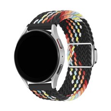 SPACE SHIELD Galaxy Watch 相容磁吸編織錶帶 20mm, 彩虹黑, 1個