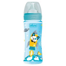 chicco 舒適哺乳 防脹氣PP奶瓶 三孔, 帥氣男孩, 330ml, 1瓶