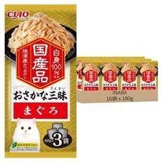 INABA CIAO 啾嚕 豪華魚三昧餐包, 180g, 16袋, 鮪魚