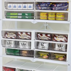 Ju and Ji 多用途滑動式食品櫃透明窗收納盒, 1個, 寬版2格