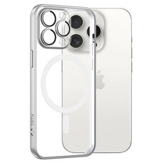 TOTU 拓途 手機保護殼 iPhone 15 Pro 一體式鏡頭貼 磁吸 防摔 電鍍 銀色