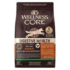 WELLNESS 寵物健康 腸胃消化機能乾飼料 犬用, 新鮮雞肉, 4lb, 1袋