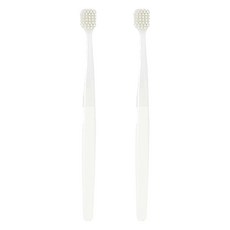 MUJI 無印良品 可替換刷頭的牙刷 寬刷頭/柔軟刷毛 白色, 2支, 1入