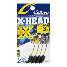 C'ultiva JH 86 X HEAD 彈頭型汲鉤頭 流彈丸 Jighead 子彈型 鉛頭鉤 汲頭鉤 根魚 根釣 歐娜, 4個, 1組