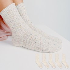 NO DESIGN 女款羊毛羅紋針織襪 5雙組