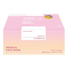 ABIS 成人平面醫用口罩 未滅菌 17.5 x 9.5cm, 肚臍是隻貓 黃色肚臍, 50片, 1盒