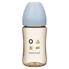KU.KU Duckbill 酷咕鴨 KUKU PLUS 純真之瞳寬口 PPSU 奶瓶, 晨曦藍, 1個, 240ml