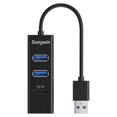 Songwin 尚之宇 USB2.0 二合一讀卡集線器 6 x 2.6 x 2.6cm 19g, 黑色, 1個