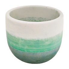 圓底水泥盆, 綠色調三色, 1個