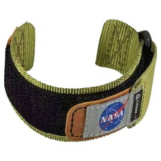 加拿大 Mifa Apple Watch EDC-34太空總署NASA系列戰術尼龍混搭真皮皮革運動錶帶, 極光綠, 1個