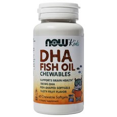 NOW Foods 兒童魚油DHA 咀嚼型, 60顆, 1瓶