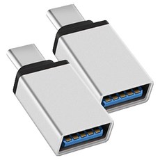 USB3.1 Type-C公 轉 USB 3.0母 OTG鋁合金轉接頭, 35mm, 銀色, 2個