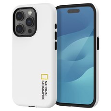 NATIONAL GEOGRAPHIC 國家地理 手機 雙層 硬殼 保護殼 iPhone 15 Pro 矽膠 聚碳酸酯 超細纖維 白色 40g