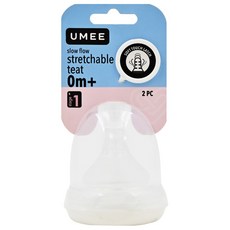 UMEE 矽膠奶瓶奶嘴 透明, 0-3個月, 1組