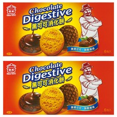 義美 黑可可消化餅 6包, 156g, 2盒