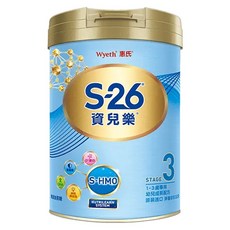 Wyeth 惠氏 S-26 資兒樂幼兒成長配方奶粉 再升級版 3號 1~3歲, 850g, 1罐
