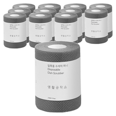 Saengong 生活工作所 一次性菜瓜布 迷你, 灰色, 60入, 12個