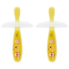 Skater 嬰兒軟膠練習牙刷, 小熊維尼 黃色, 2支, 1入