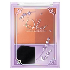 Q'her 植感 亮采美顏雙色腮紅盤, 珊瑚橘紅, 1個