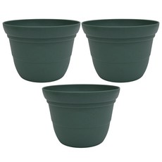 翠筠 素陶花盆 直徑18 x 13cm, 綠色, 3個