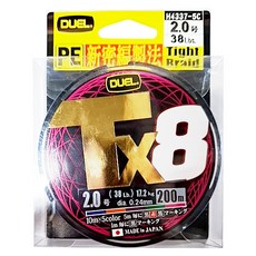 DUEL TX8 五彩 PE線 200m 釣魚線, 藍色 + 橘色 + 紫色 + 綠色 + 粉色, 1個
