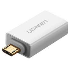 UGREEN 綠聯 Micro USB轉USB 2.0轉接頭OTG, 1個, 白色, 28mm