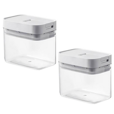 懶角落 易扣可疊式食物密封保鮮罐-400ml 尺寸: 10.5x6.5x10cm, 2 個容器 + 2 個蓋子, 2個