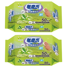 無塵氏 抗菌擦拭布 綠茶清香, 2包