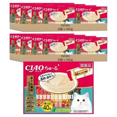 INABA CIAO 啾嚕 肉泥, 鮪魚海鮮綜合口味, 560g, 16袋