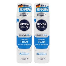 NIVEA 妮維雅 MEN 男士酷涼刮鬍泡, 200ml, 2瓶