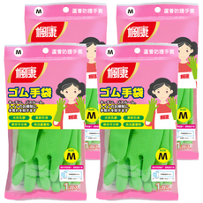 楓康 蘆薈護手手套, 綠色, 中(M), 4包