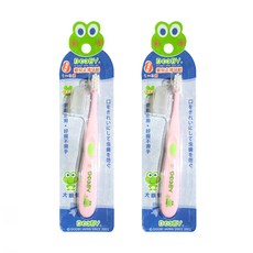 DOOBY 大眼蛙 嬰兒止滑牙刷 1-3歲適用, 顏色隨機, 1支, 2組