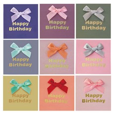 from&to 蝴蝶結祝賀生日卡片 9款套組, 藍色 + 紫色 + 綠色 + 藍灰色 + 淺粉色 + 亮粉色 + 黃色 + 紅色 + 粉色, 9個